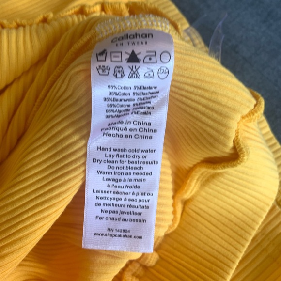 NWOT Callahan Knitwear x Revolve Wide Leg Pant in Mango | Medium - Picture 5 of 6